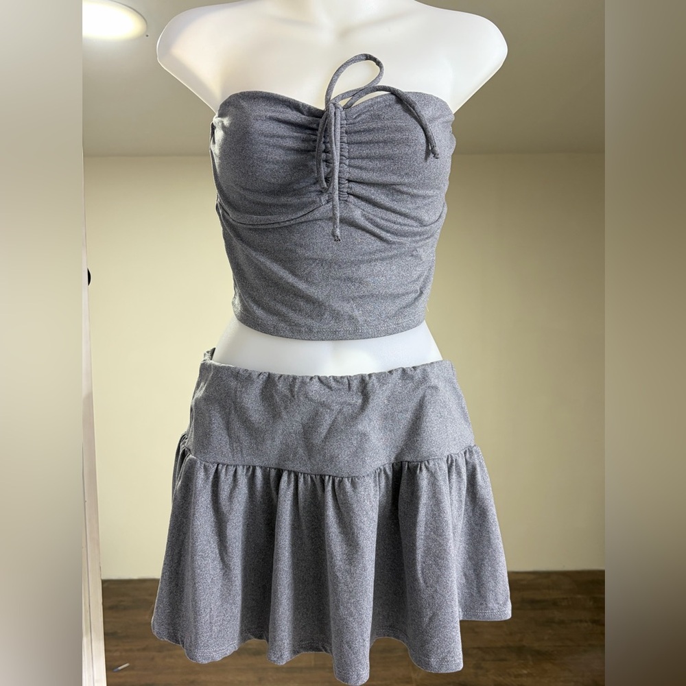 Fashion Nova Gray Skirt Set
